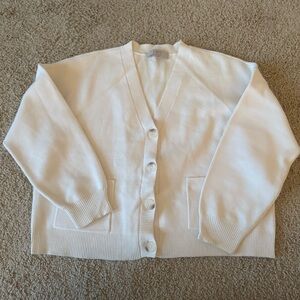 LOFT V white cardigan